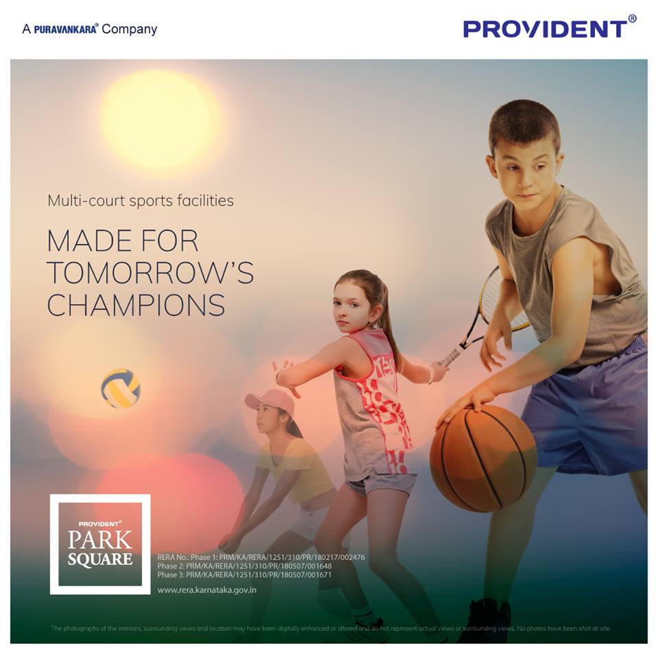 Experience fantastic multi-courts sports facilities at Provident Park Square in Bangalore